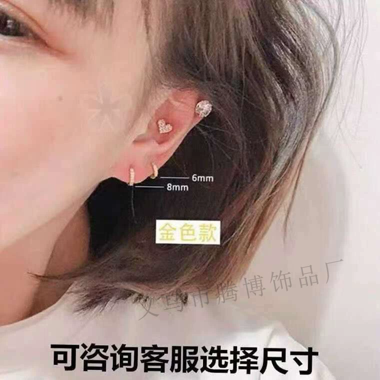 ตุ้มหู สแตนเลส ฝั่งเพชร พร้อมส่ง