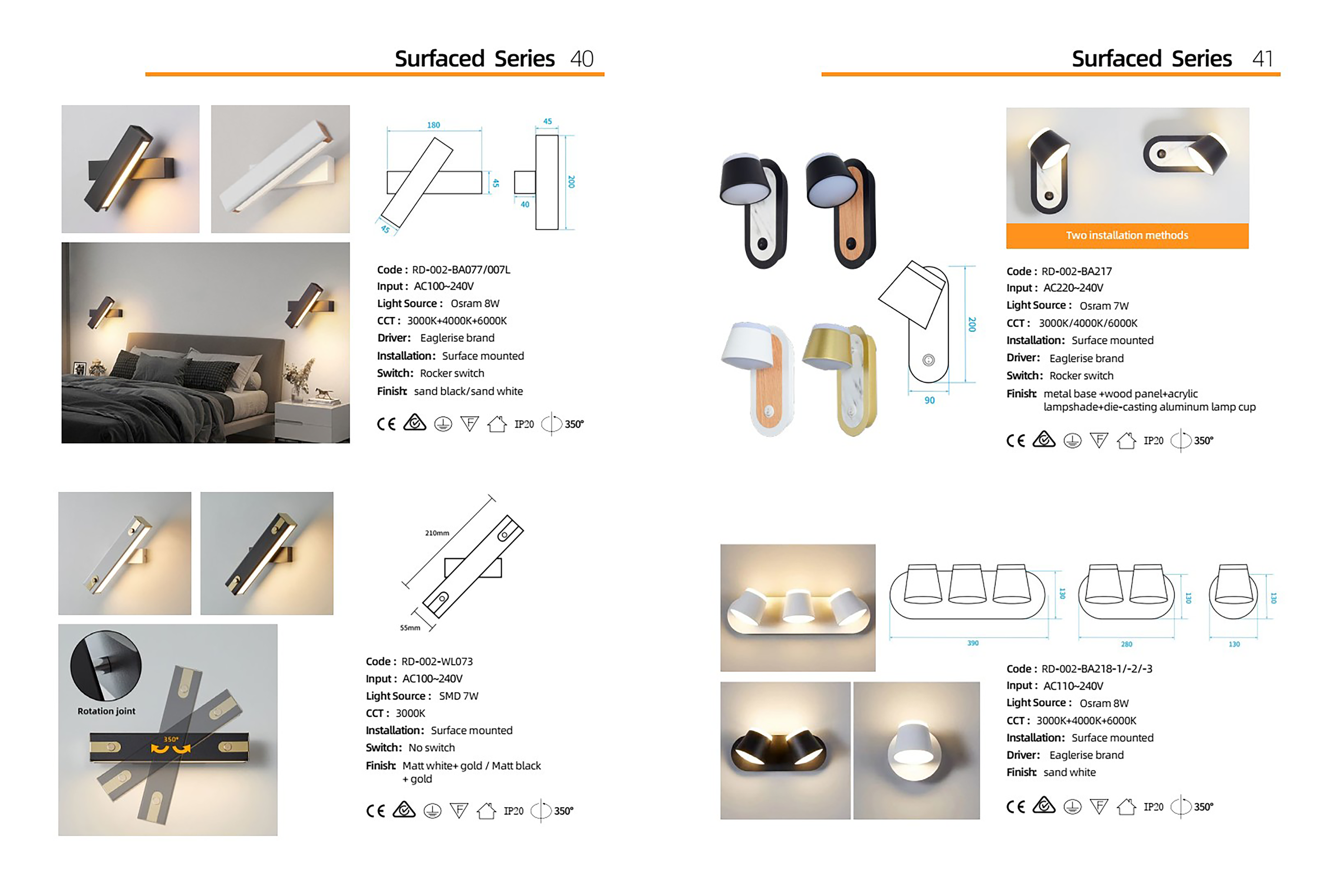 โคมไฟหัวเตียง โคมไฟติดผนังอ่านหนังสือ Wall Reading lamp