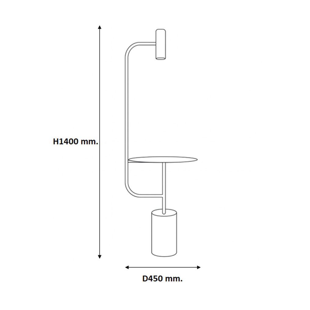 โคมไฟตั้งพื้นพร้อมโต๊ะ Floor Lamp with Table Marble + Iron White + Gold LED Included
