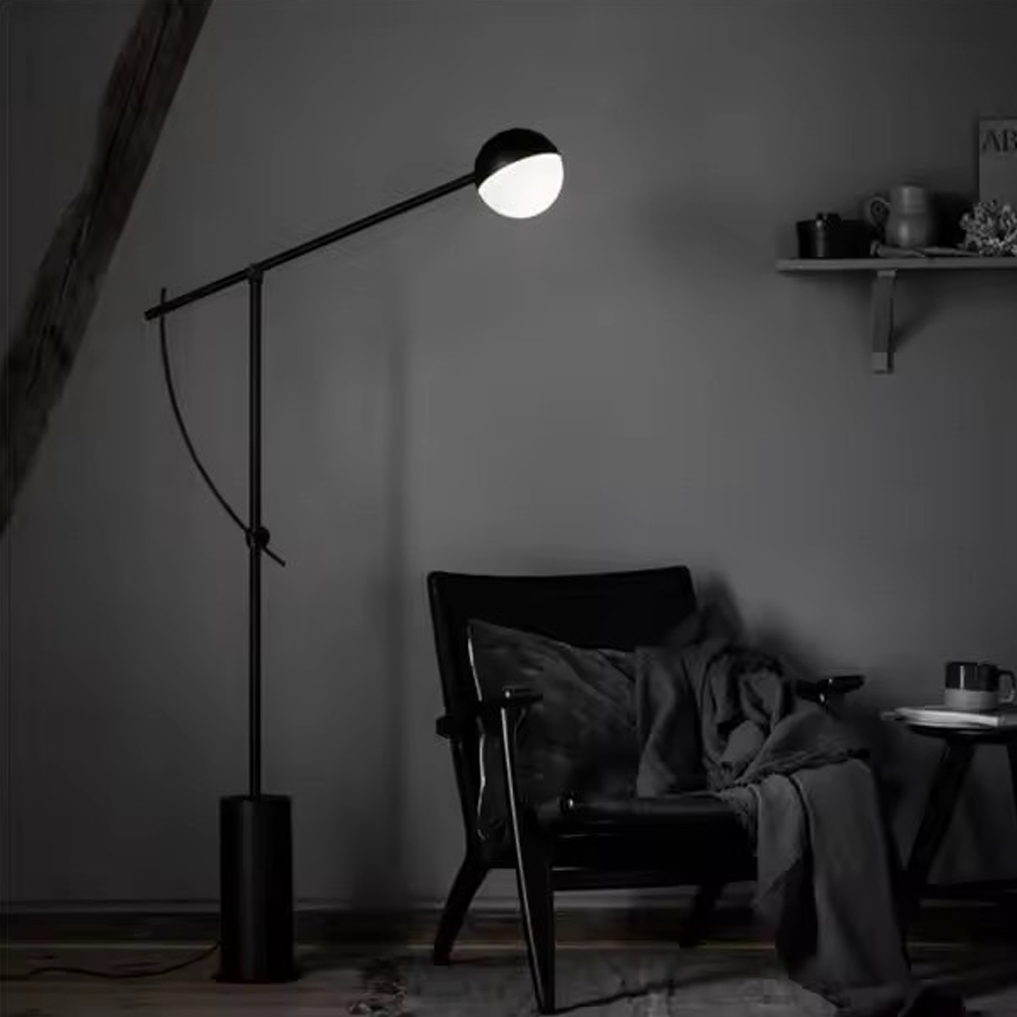 โคมไฟตกแต่งห้องนั่งเล่น Floor Lamp for Living Room Marble + Iron Black LED E27x1