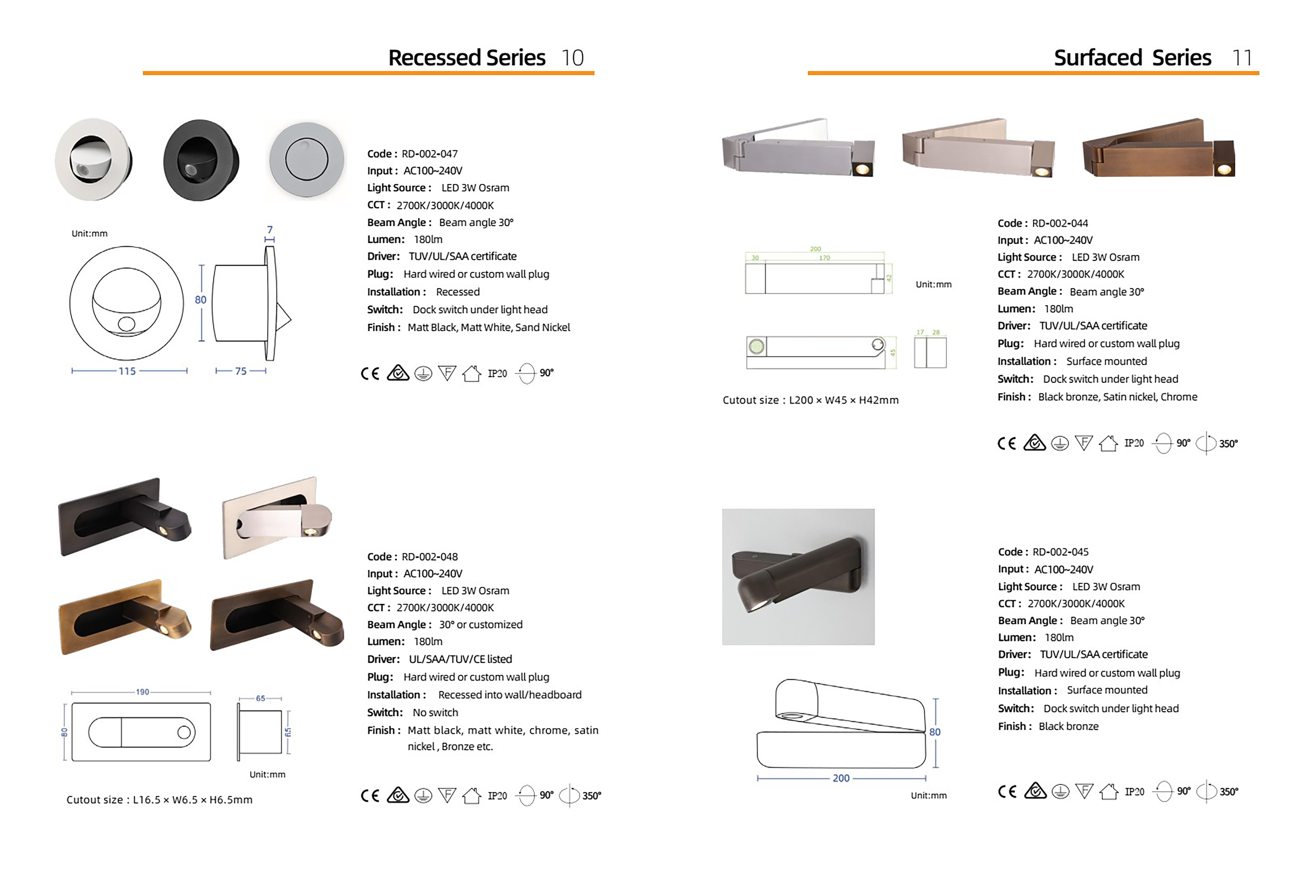 โคมไฟหัวเตียง โคมไฟติดผนังอ่านหนังสือ Wall Reading lamp