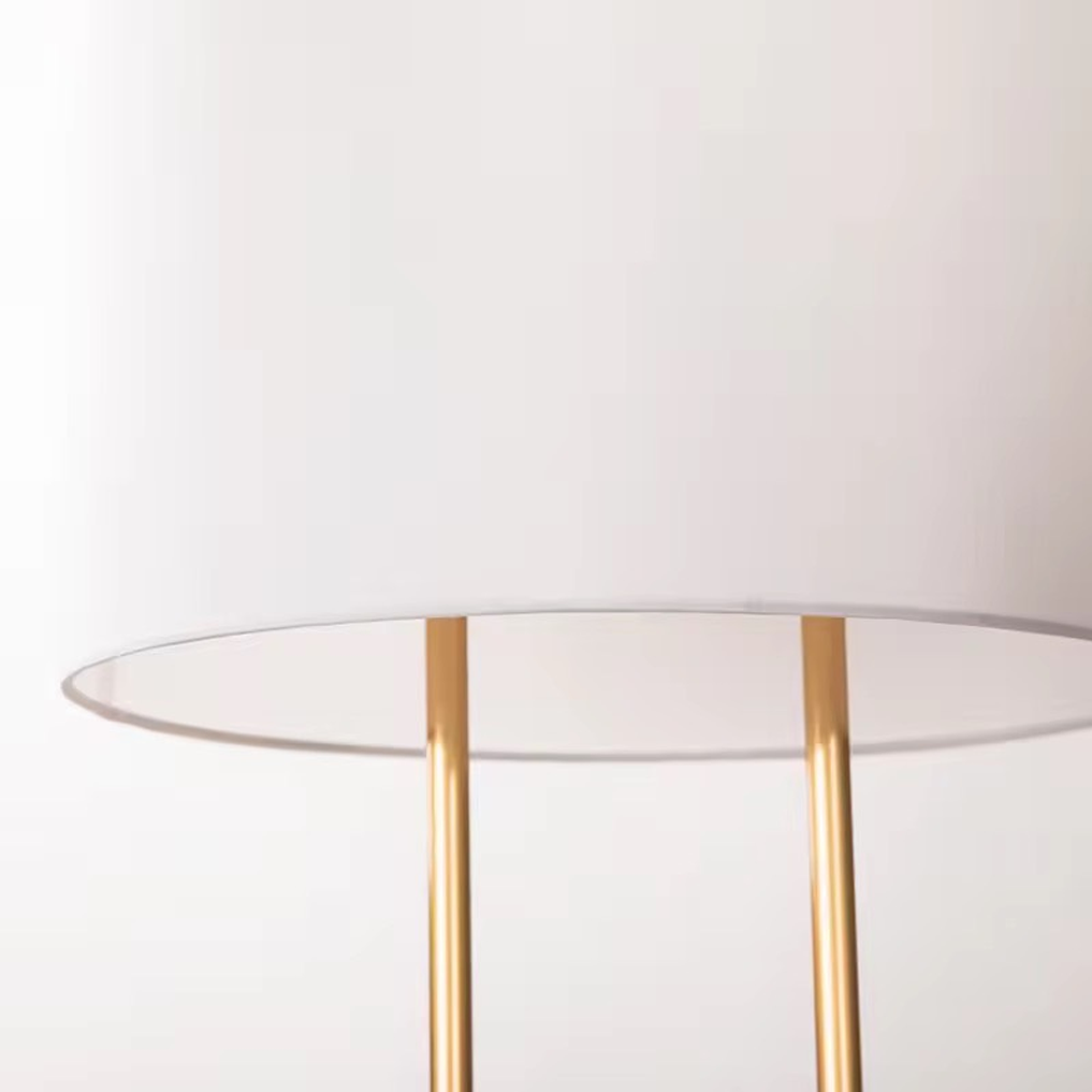 โคมไฟสไตล์โมเดิร์นคลาสสิก Modern Classic Floor Lamp Iron + Marble + Fabric Gold + White LED E27x1