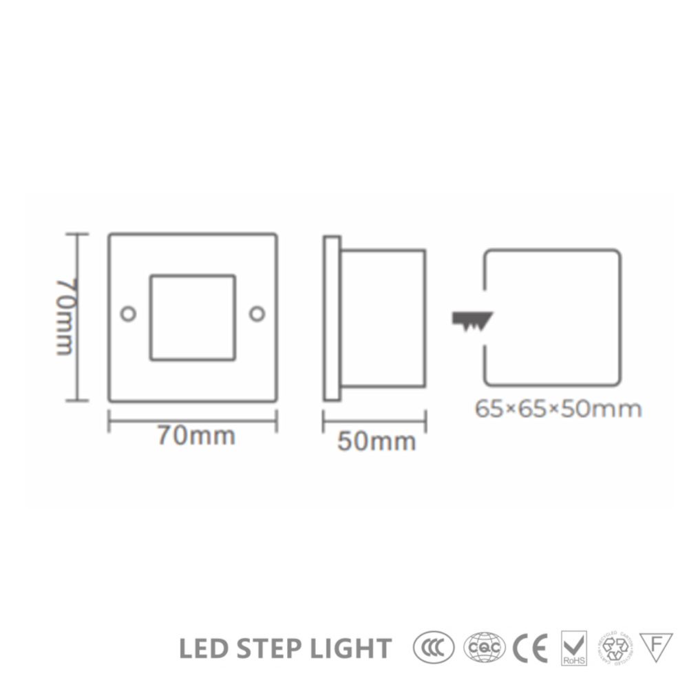 โคมไฟฝังผนังสแตนเลส LED ลายสามเหลี่ยม Stainless wall light triangle รุ่น 011B LED 2W IP65