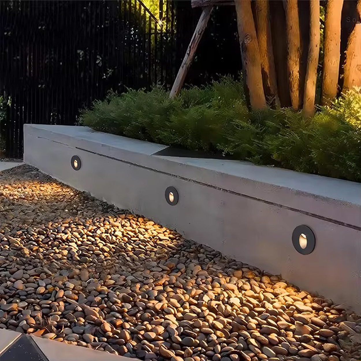 ไฟบันไดทรงกลมฝังผนัง Recessed round step light รุ่น 012Y LED 2W IP20 ไฟตกแต่งขั้นบันไดแนวโมเดิร์น