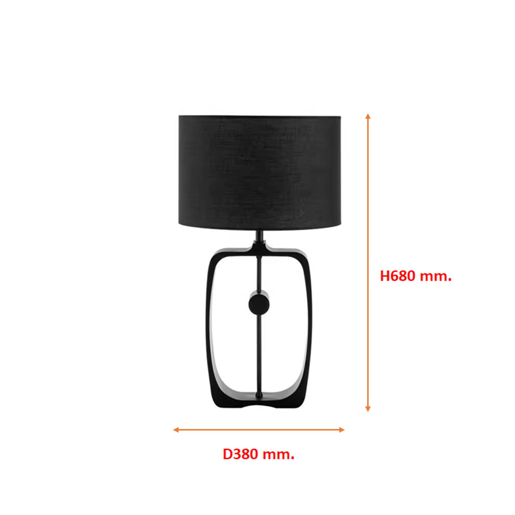 โคมไฟตั้งโต๊ะ Table lamp Metal + Fabric Black LED E27x1 IP20
