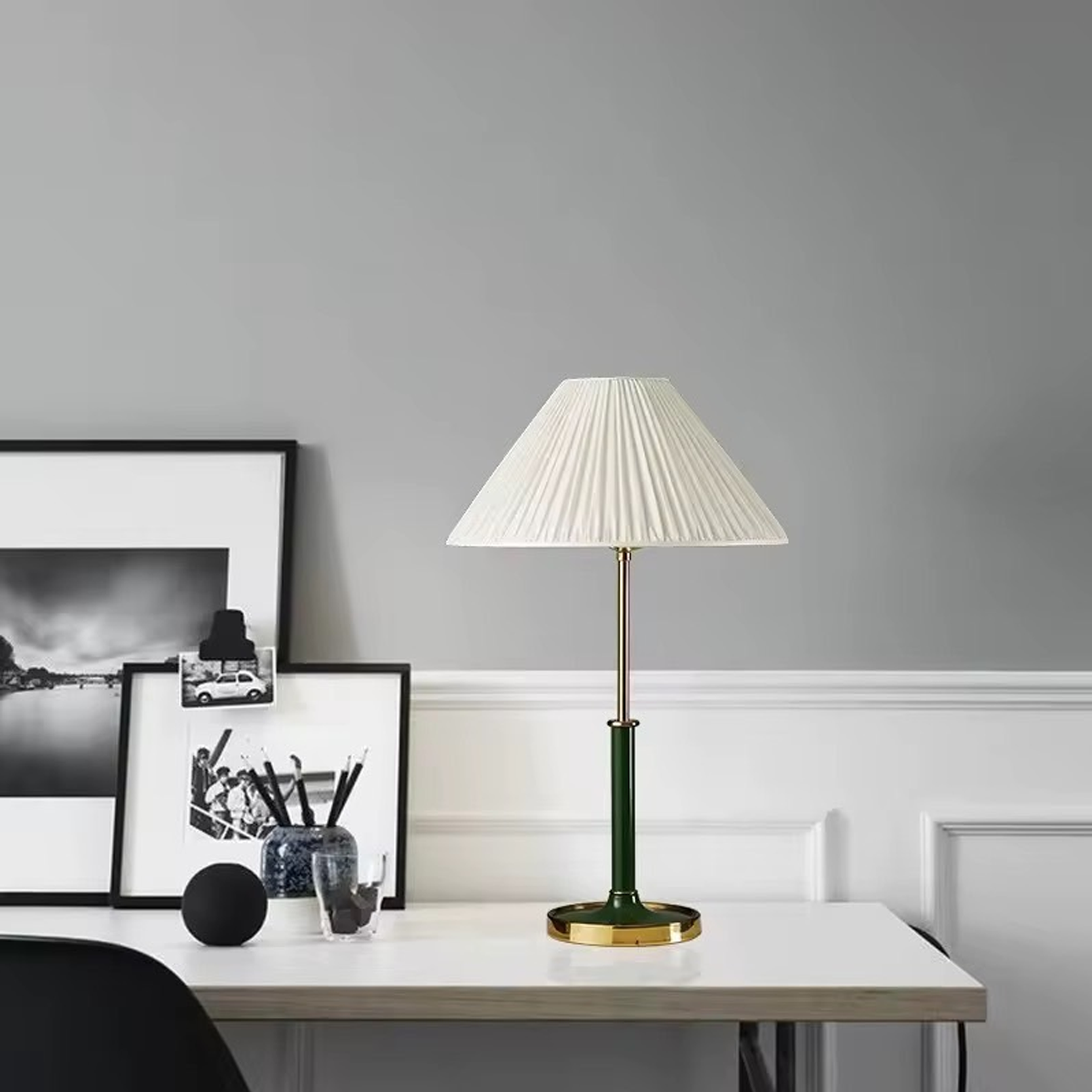 โคมไฟตั้งโต๊ะ สไตล์นอร์ดิก Nordic style table lamp Meta + Fabric LED E27x1 IP20
