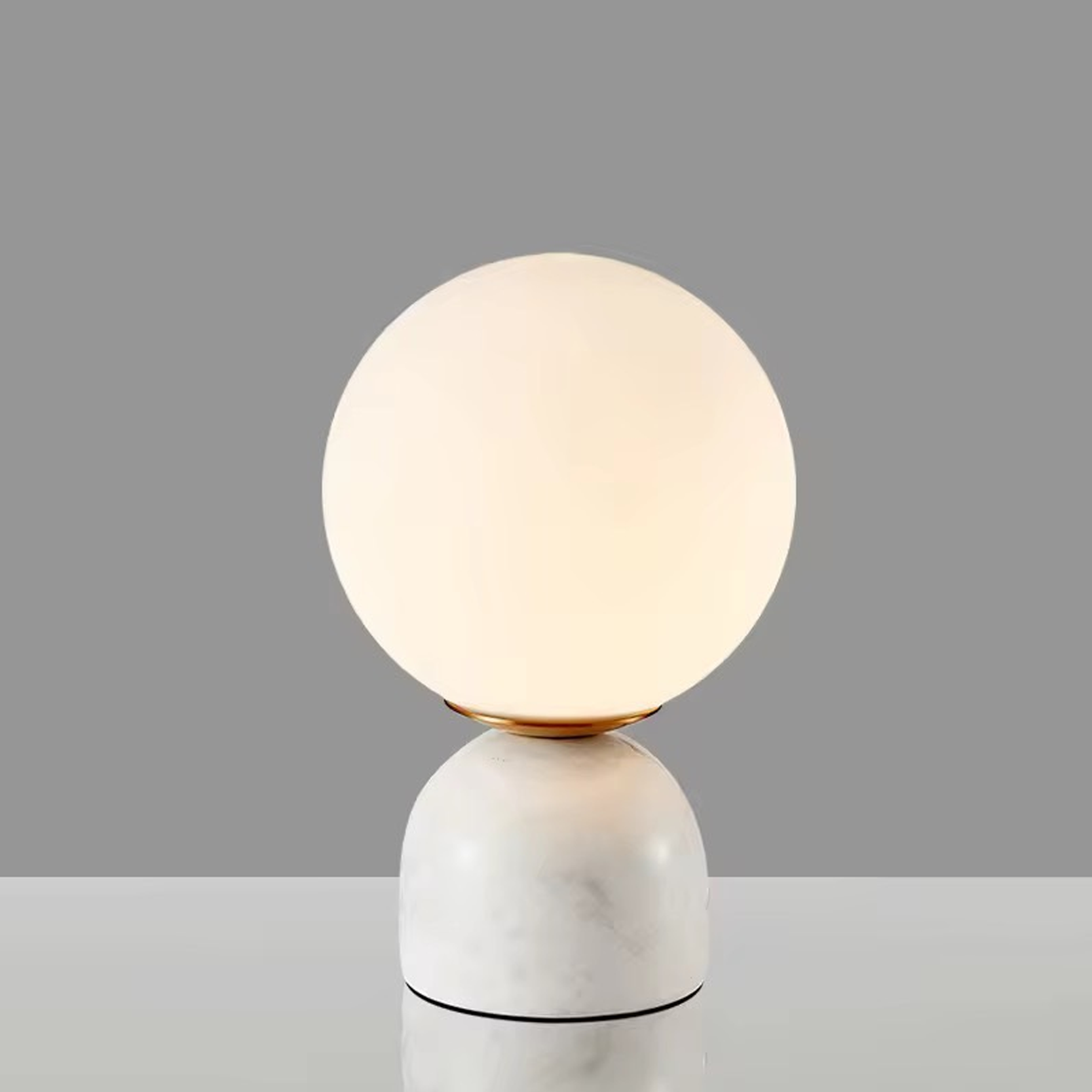 โคมไฟตั้งโต๊ะ สไตล์นอร์ดิก Nordic style table lamp Marble + glass LED E27x1