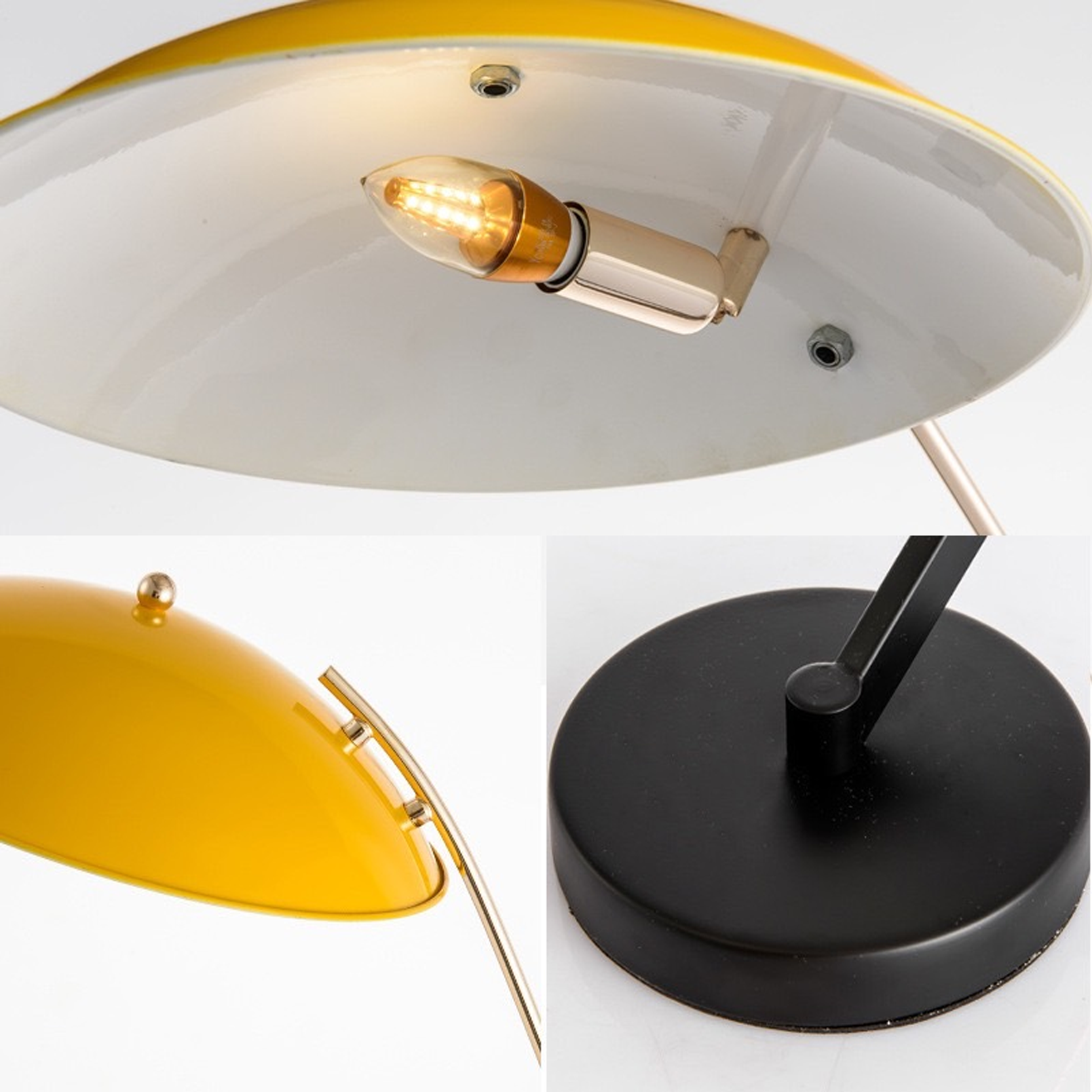 โคมไฟตั้งโต๊ะ Table lamp Metal Black + yellow LED E14x1 IP20