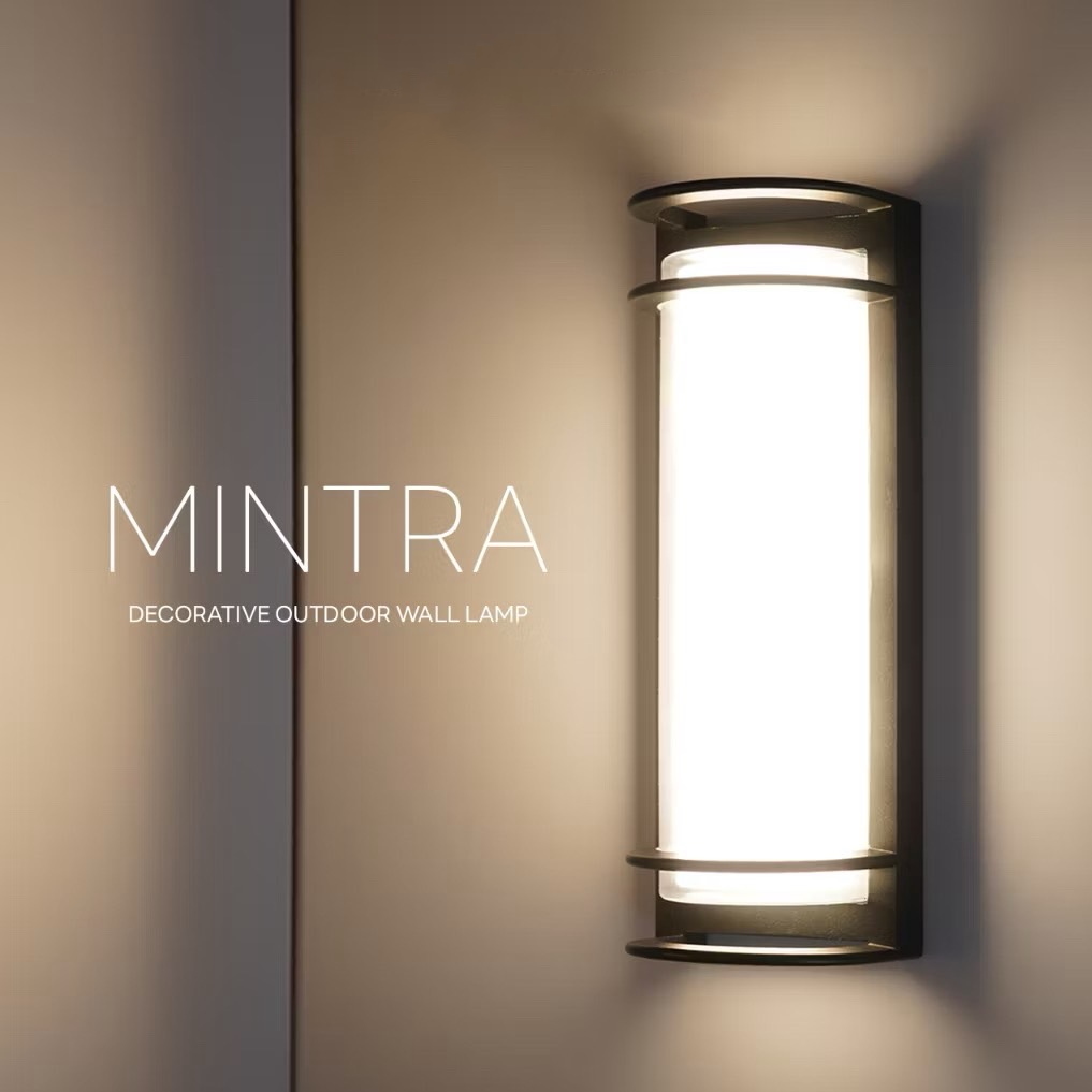 โคมไฟติดผนังภายใน Wall Lamp MINTRA Aluminum Black + PC LED 30W 3000K IP54