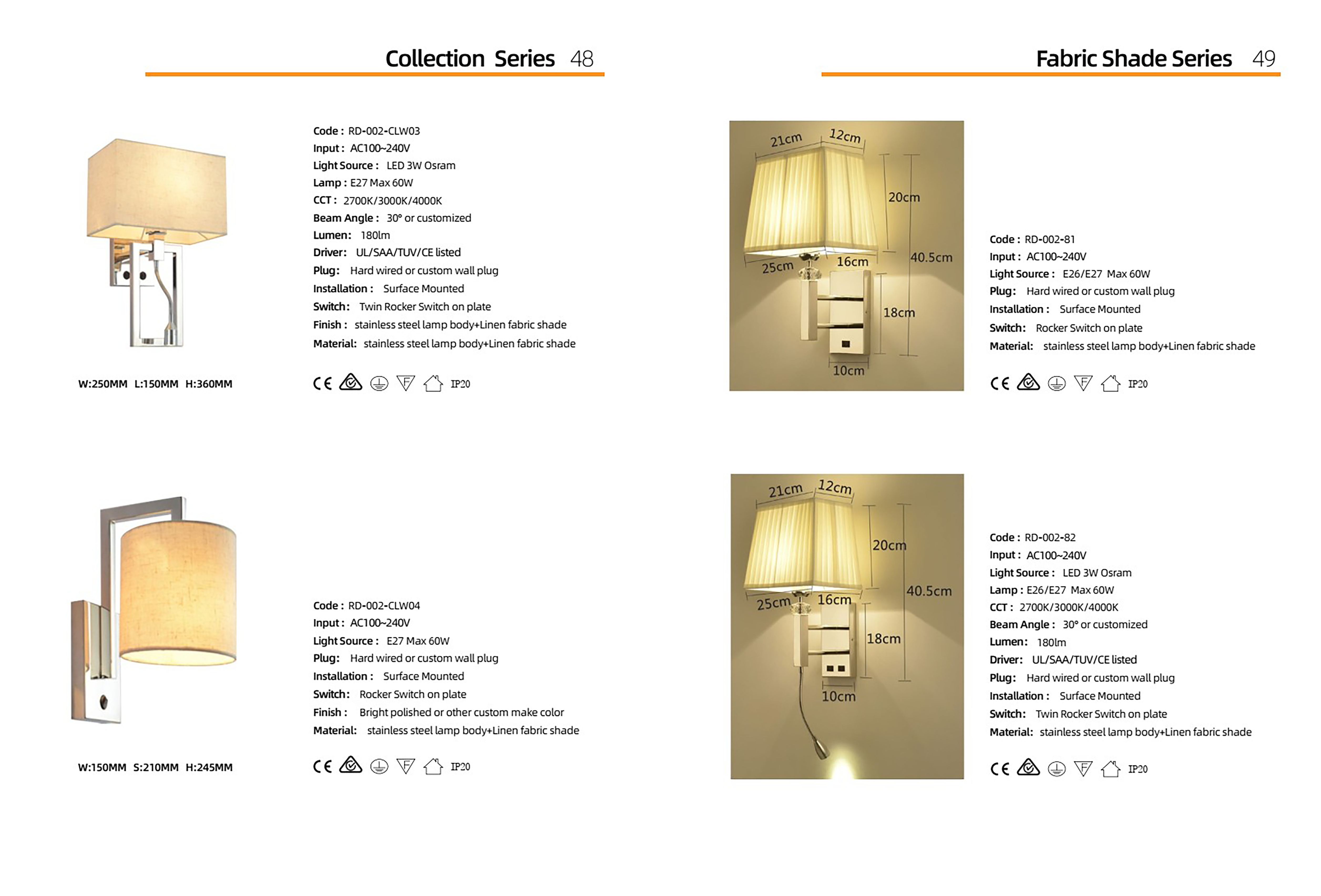 โคมไฟหัวเตียง โคมไฟติดผนังอ่านหนังสือ Wall Reading lamp