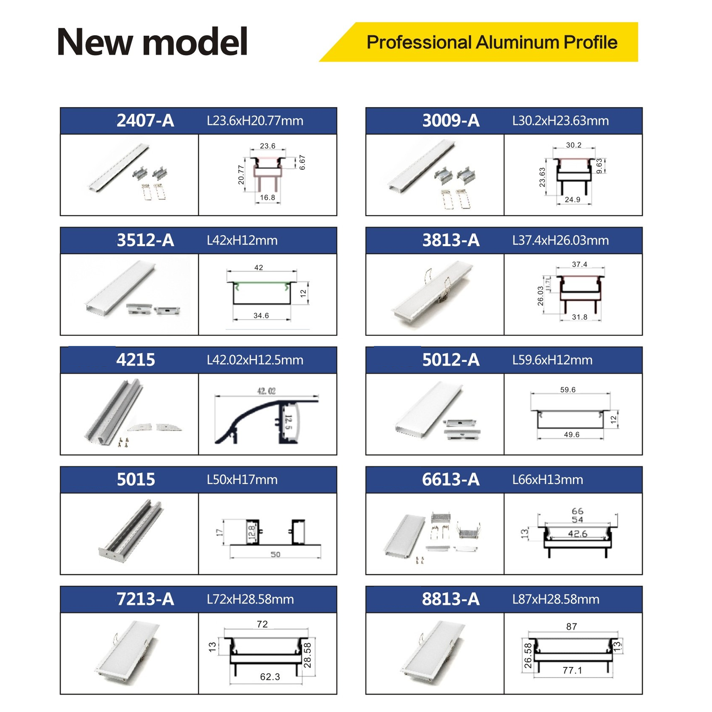 011 รางไฟเส้น ไฟริบบิ้น Neon Flex Aluminum Profile หลากหลายแบบให้เลือก