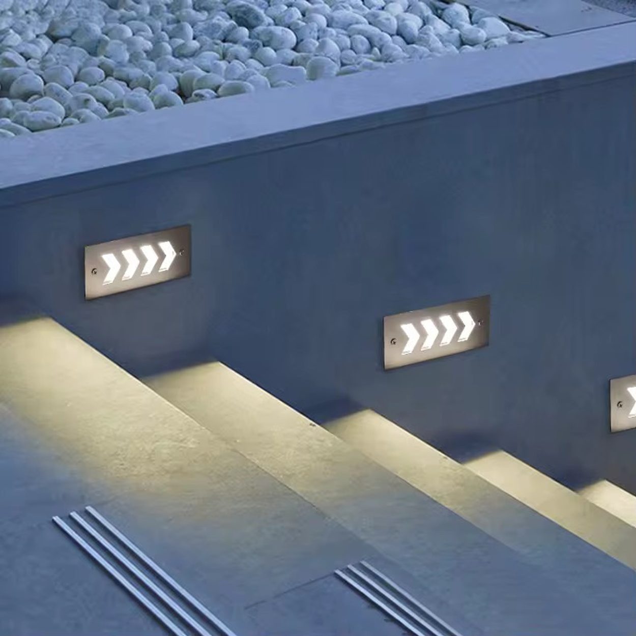 โคมไฟฝังผนังสแตนเลส LED step light stainless Steel รุ่น 010A LED 2W IP65