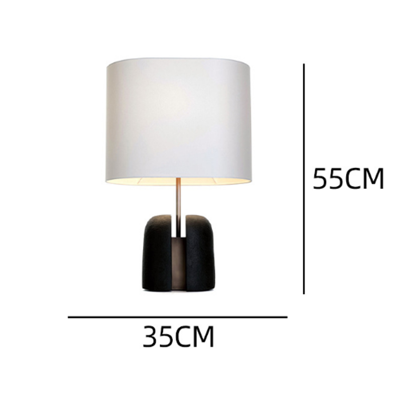 โคมไฟตั้งโต๊ะ สไตล์นอร์ดิก Nordic style table lamp Resin + Hardware + Fabric LED E27x1 IP20