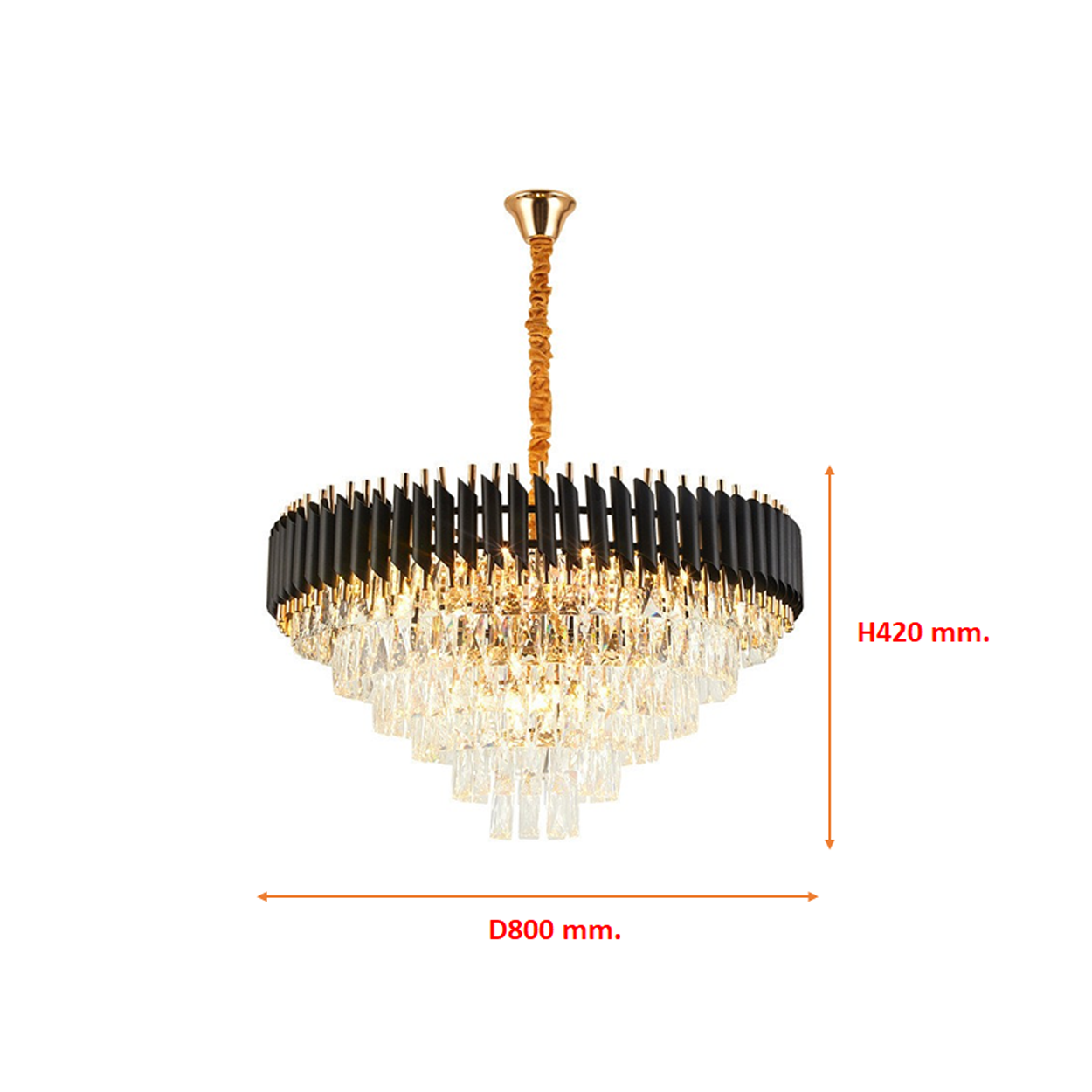โคมไฟระย้าคริสตัล Chandelier crystal Metal + Crystal Gold LED E14x16 IP20