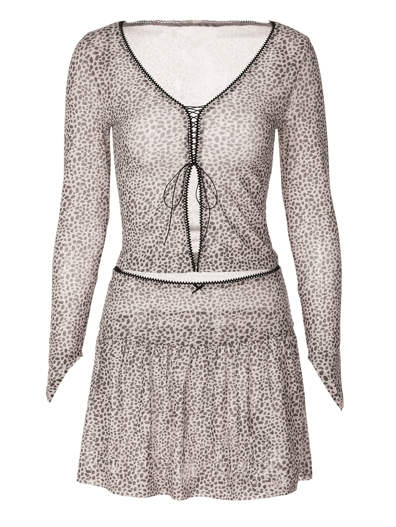 ชุดเซท เสือสาว ผ้าซีทรู พริ้วๆ รหัส GB4516453