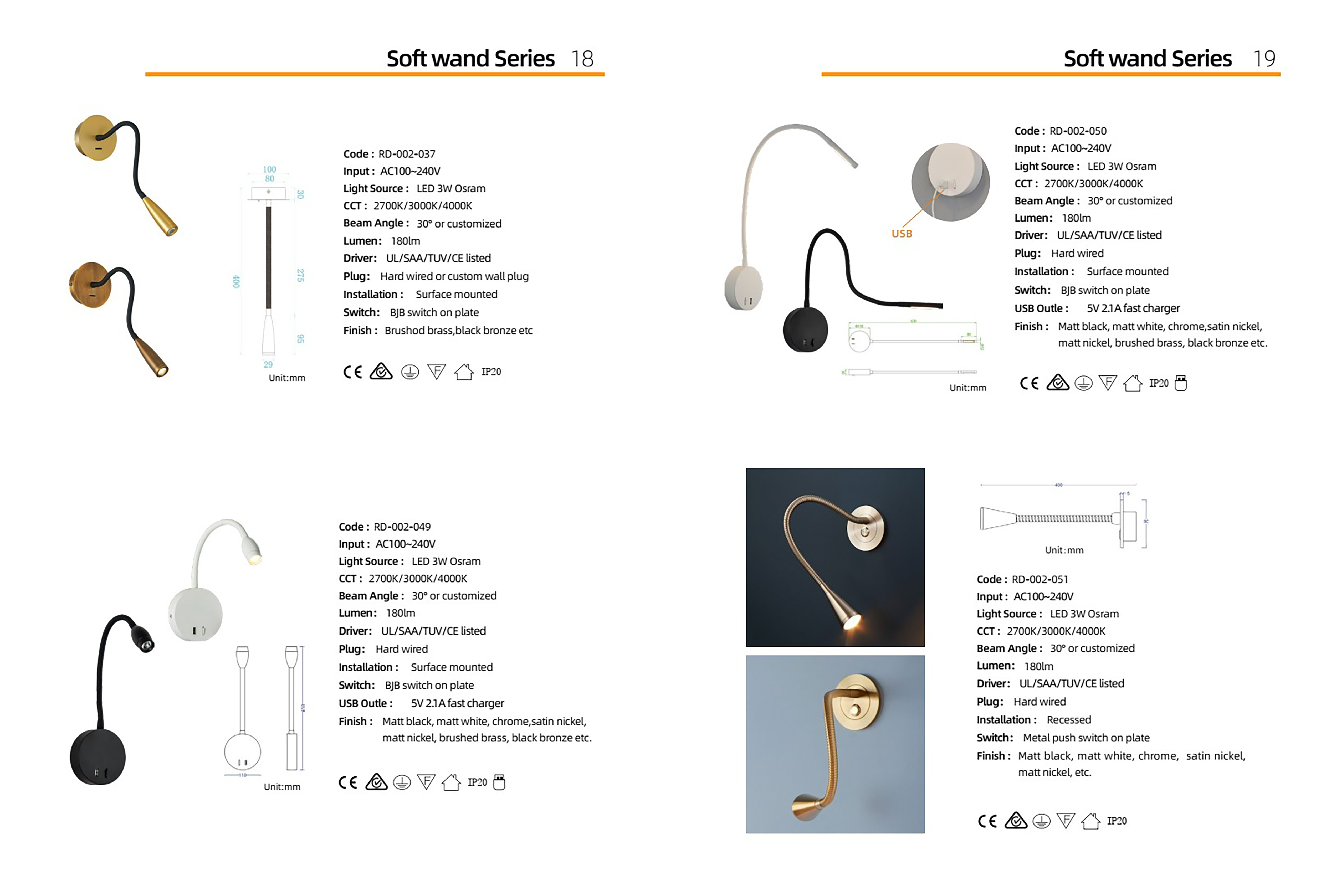 โคมไฟหัวเตียง โคมไฟติดผนังอ่านหนังสือ Wall Reading lamp