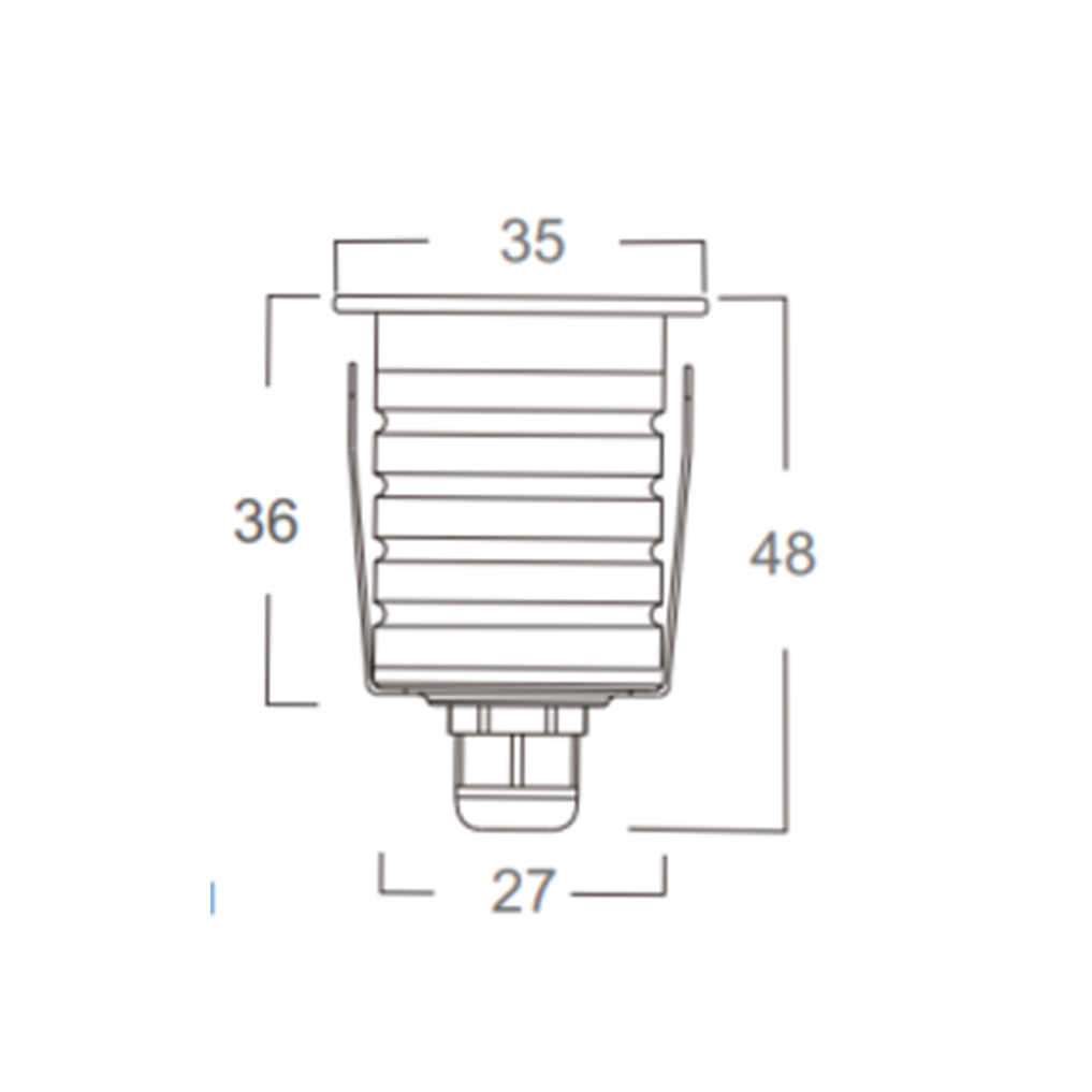 โคมไฟบันได Step light Square 304 Stainless Steet + Aluminum lamp body LED 1W DC12V-24V IP67