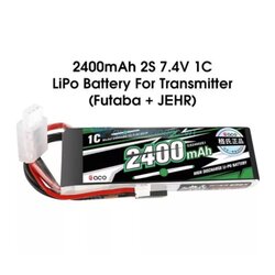 ACE 7.4V 2400mah 1C แบตสำหรับใส่รีโมท ขั้วปลั๊ก Futaba + JEHR T8FG , T12FG และรุ่นที่คล้ายๆกัน
