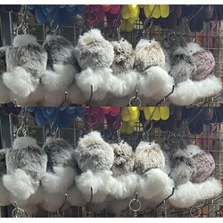 พวงกุญแจ ปอมปอม ปุย