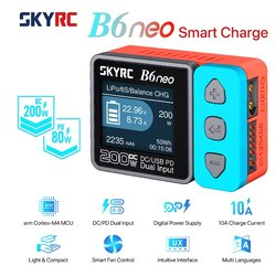 Skyrc B6neo เครื่องชาร์จ แบตเตอรี่ Smart Charger DC 10A 16S 200W PD 80W LiPo LiHv LiFe LiIon PB