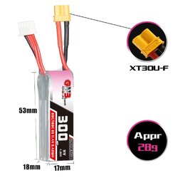 แบต GNB 3เซล 300-900mah HV XT30 XT60 XT90 แบตสำหรับ RC รถ เรือ เครื่องบิน โดรน หุ่นยนต์ มีให้เลือกหลายขนาดความจุ