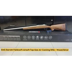 สไนเปอร์แก๊สชักยิง- EMG Barrett Fieldcarft Airsoft Top Gas Air Cocking Rifle - Wood/Silver ไม้แท้