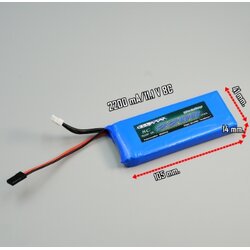 HELICOX (Lipo) 2200mA/11.1V/8C (สำหรับใส่รีโมท Futaba 6EX,Flysky T4B TC6B GT3B,หรือลังถ่านในลักษณะเดียวกัน)