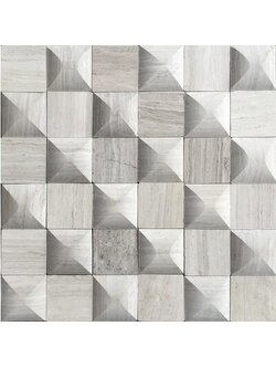 Marble Small Mosaic (Gray) โมเสคหินอ่อน สามมิติ