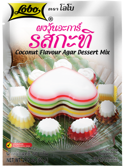 ผงวุ้นอะการ์รสกะทิ 60 กรัม / Coconut Flavour Agar Dessert Mix 60 gram.
