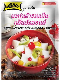 ผงทำเต้าฮวยเย็นกลิ่นอัลมอนด์ 130 กรัม / Agar Dessert Mix Almond Flavour 130 gram.