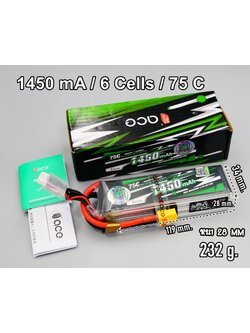 Gens Ace 1450mA/22.2V / 75C XT60