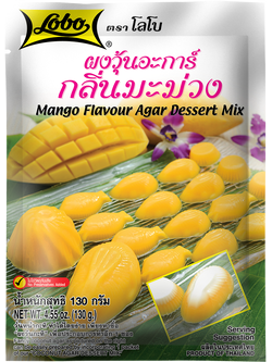 ผงวุ้นอะการ์กลิ่นมะม่วง 130 กรัม / Mango Flavour Agar Dessert Mix 130 gram.