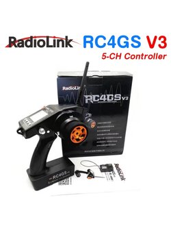 RadioLink RC4GS V3 2.4G 5CH RC Transmitter and Receiver R6FG Gyro Inside Pistol Grip Remote Controller for RC Car Boat รีโมท 5CH ฟังชั่นเพียบ สัญญาณไกล ในชุด มีรีซีฟ 1ตัว