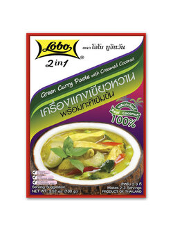 เครื่องแกงเขียวหวานพร้อมกะทิเข้มข้น 100 กรัม / Green Curry Paste with Creamed Coconut 100 gram.
