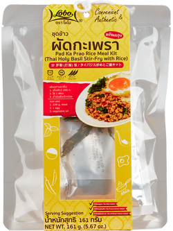 ชุดข้าวผัดกะเพราพร้อมปรุง 161 กรัม / Pad Ka Prao Rice Meal Kit (Thai Holy Basil Stir-Fry with Rice) 161 gram.