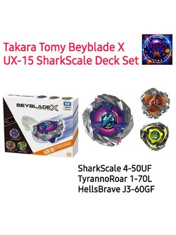 Takara Tomy ของแท้ Beyblade X UX-15 SharkScale Deck Set ชุด 3ตัว ของต้องมี ตัวเก่ง สายงัด เมต้า ระดับ SSS+