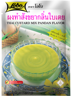 ผงทำสังขยากลิ่นใบเตย 120 กรัม / Thai Custard Mix Pandan Flavour 120 gram.