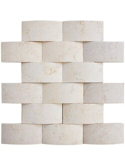 Marble Cruve Tile ( Beige) โมเสคหินอ่อน สามมิติทรงโค้งสีครีม