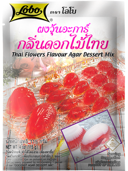 ผงทำวุ้นกลิ่นดอกไม้ไทย 115 กรัม / Thai Flowers Flavour Agar Dessert Mix 115 gram.