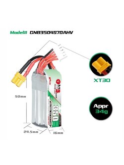 แบต GNB 4เซล 300-1200mah HV XT30 XT60 XT90 แบตสำหรับ RC รถ เรือ เครื่องบิน โดรน หุ่นยนต์ มีให้เลือกหลายขนาดความจุ