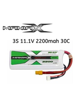 แบตลิโพ ManiaX 2200mah 11.1V 3S 30C XT60 และ T-plug สำหรับใช้กับ โดรน เครื่องบิน เฮลิคอปเตอร์ และ อื่นๆ