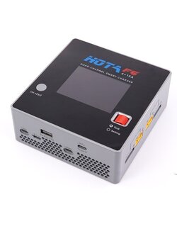 HOTA F6 4 Channel DC 250Wx4 15Ax4 Smart Battery Charger for 1-6S เครื่องชาทแบต ชาทได้พร้อมกัน 4ก้อน ชาทเร็ว แรง แม่นยำสูง
