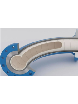 CERAMIC LINED PIPE , ELBOW , FITTING In the middle is a two-component ceramic adhesive