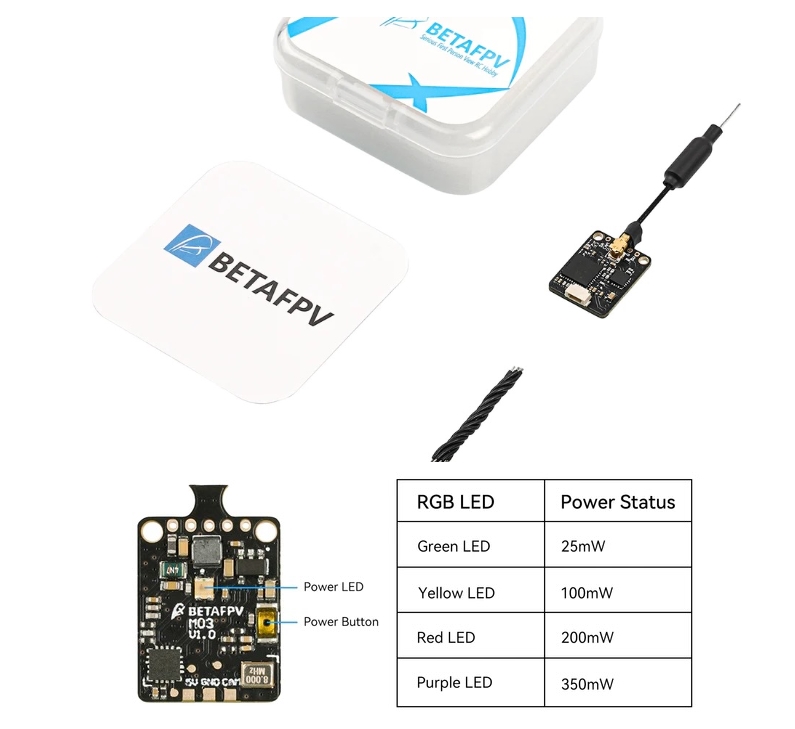 Betafpv M03 5.8G VTX 350mw ตัวส่งสัญญาณภาพจิ๋ว สำหรับ Whoop