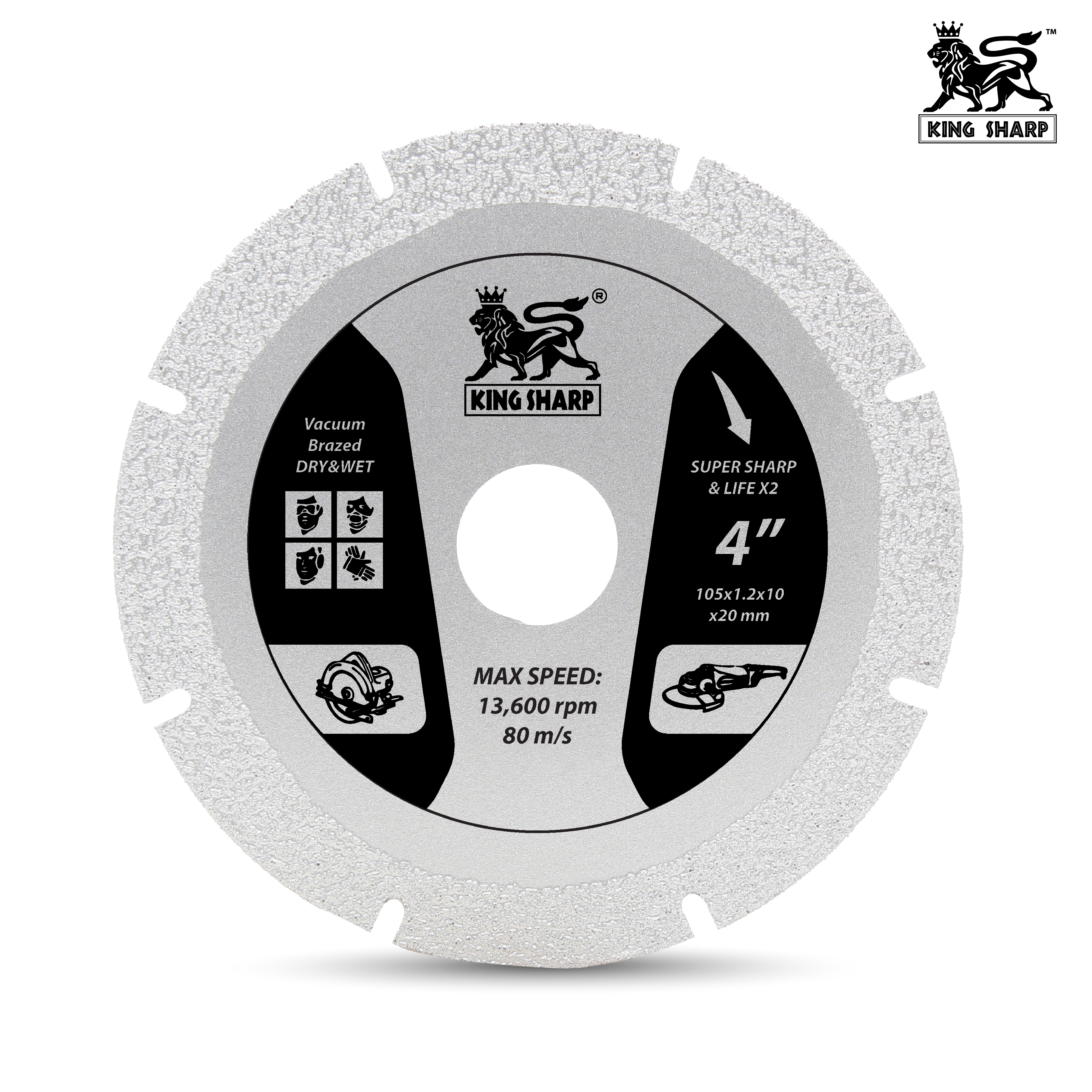 ใบเพชรตัดหิน KINGSHARP (VCB) 110x1.2x10x20 mm.