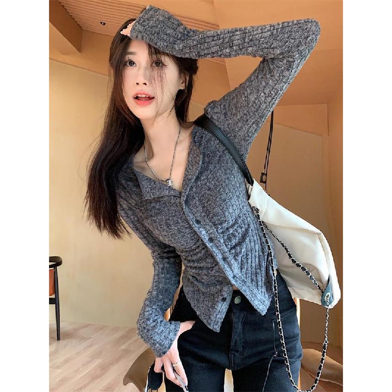 เสื้อไหมพรมแขนยาว สไตล์เกาหลี CN890