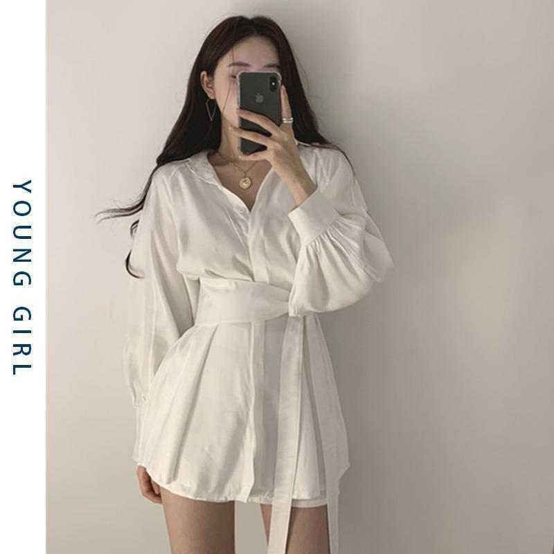 เสื้อเชิ้ตยาว + สายคาดเอว เสื้อเชิ้ต รหัส TS3268