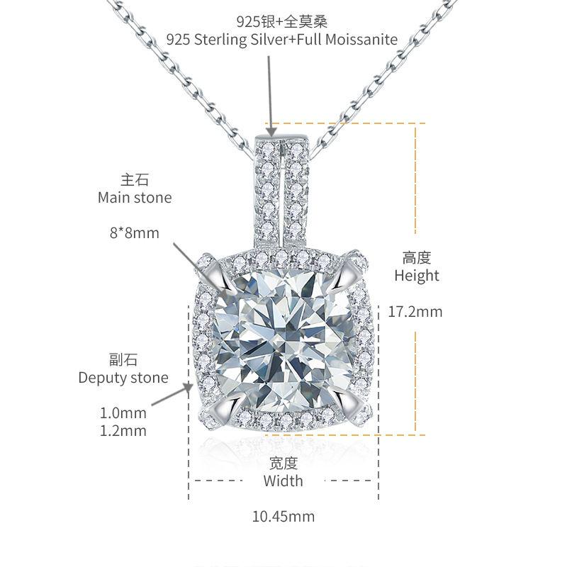 [สั่งผลิต] P3-0036 สร้อยคอเพชรโมซาไนท์ 2.5 กะรัต 40+5 CM.