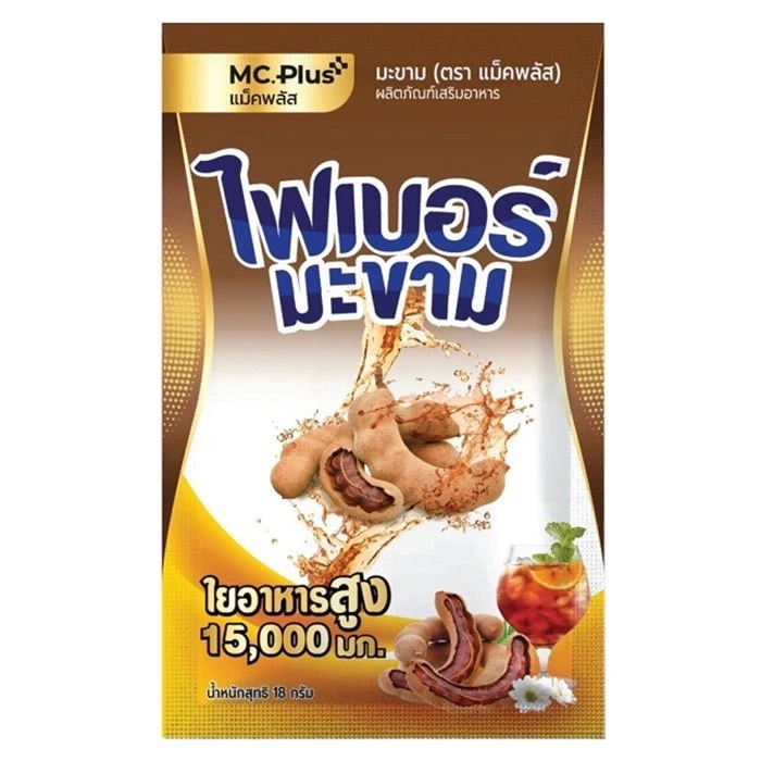 8859017612131 แม็คพลัส ผลิตภัณฑ์เสริมอาหาร ไฟเบอร์ มะขาม แบบซอง 18 ก.