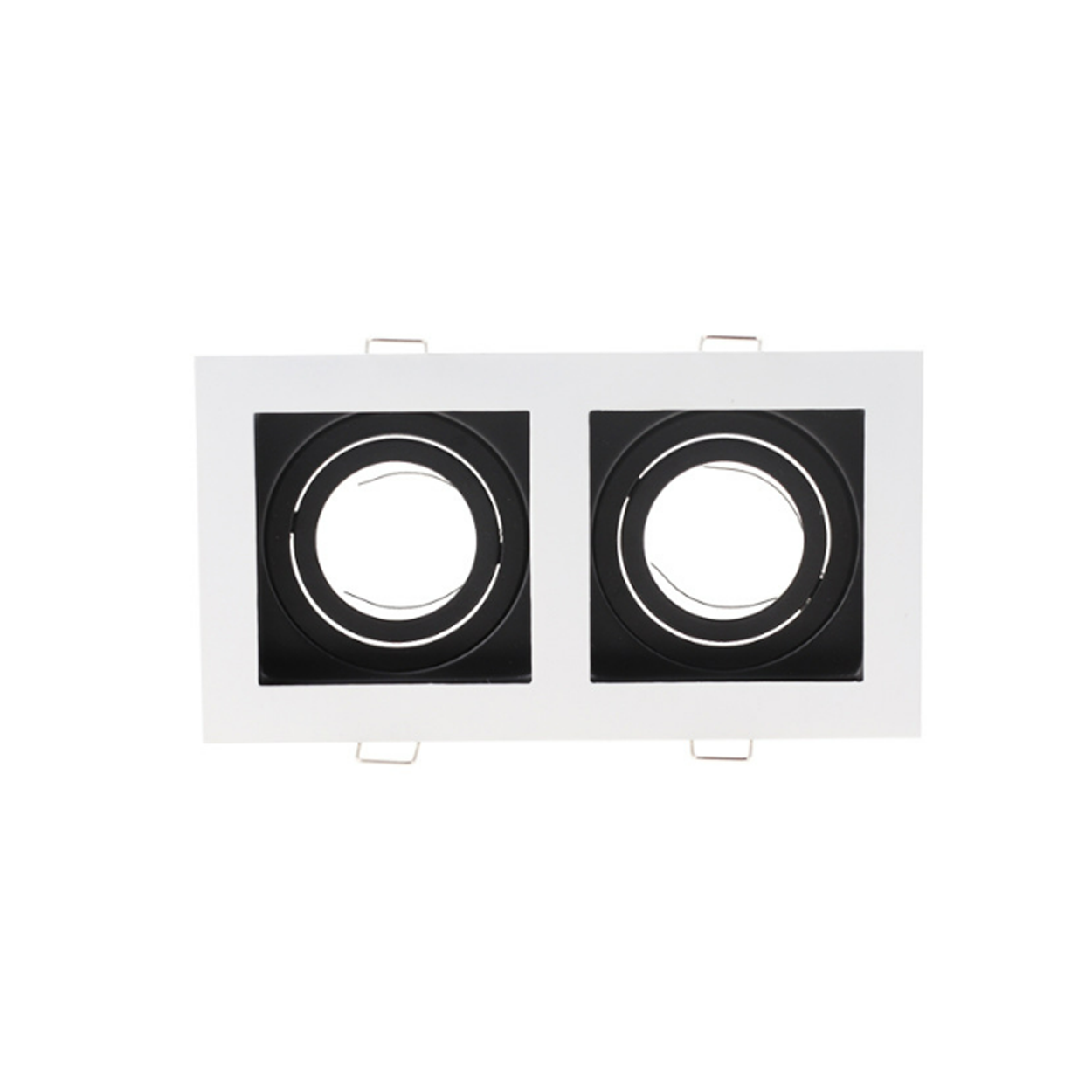 โคมไฟดาวน์ปรับได้ Recessed Downlight Square Adjustable Die-casting aluminum White + Black Color IP20
